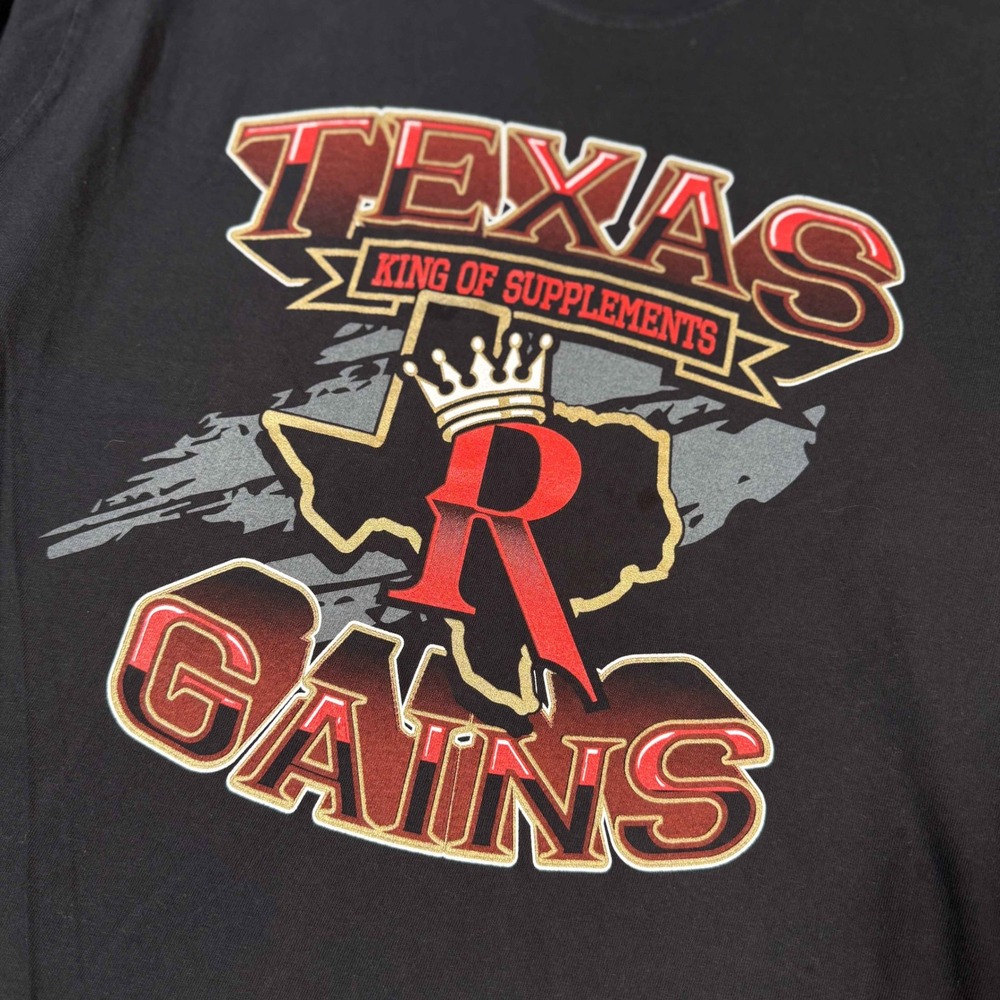 Comfort Colors Texas Gains King of Supplements Graphic Tee Black Mens Large